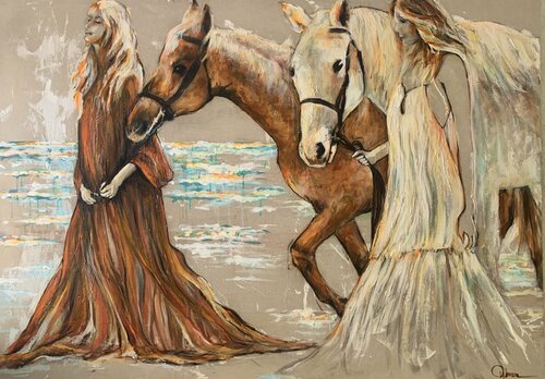 “ATARDECER EN COMPAÑÍA” van Diana Herrera, Schilderij te koop op Singulart