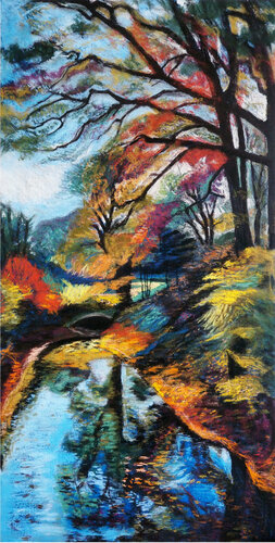 Großer Garten im Herbst van Karen Koschnick, Schilderij te koop op Singulart