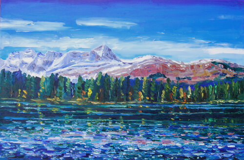 Lake Annette, Jasper National Park par Bruce Thompson, Peinture en vente sur Singulart
