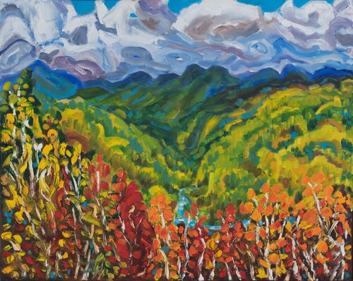Smoky River Valley, north of Grande Cache, Alberta van Bruce Thompson, Schilderij te koop op Singulart