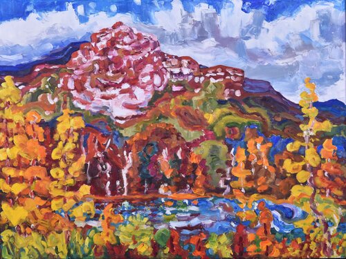 Mountain Lake, Jasper National Park, Alberta INV#19004 par Bruce Thompson, Peinture en vente sur Singulart