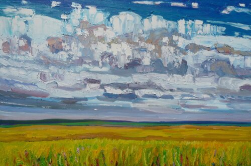 Canola Field near High Prairie, Alberta, Canada van Bruce Thompson, Schilderij te koop op Singulart