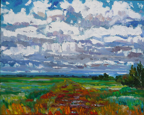 Prairie Trail, after the rain, off Highway 28 van Bruce Thompson, Schilderij te koop op Singulart