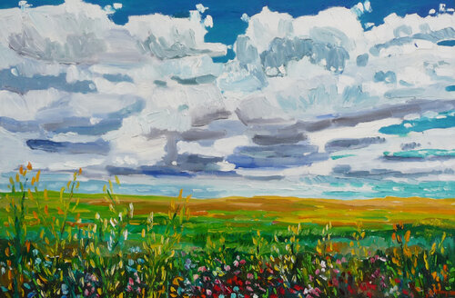 Sweet Clover - near Three Creeks, Alberta par Bruce Thompson, Peinture en vente sur Singulart