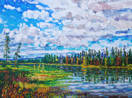 In Fen Country, north of Hinton, Alberta par Bruce Thompson, Peinture en vente sur Singulart