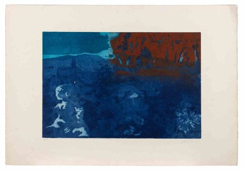 Abstract Composition (Blue Landscape with Red Grove) von Nino Cordio, Druck kaufen auf Singulart
