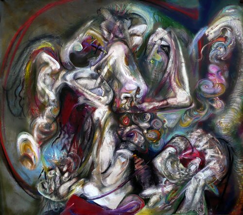,.Eve,,. (2-sided painting (on the back - Elon Musk) von Sergei Chudjakow, Malerei kaufen auf Singulart