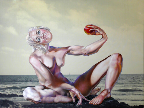 ,,Eve with an apple. Adam is in a boat at sea.,, von Sergei Chudjakow, Malerei kaufen auf Singulart