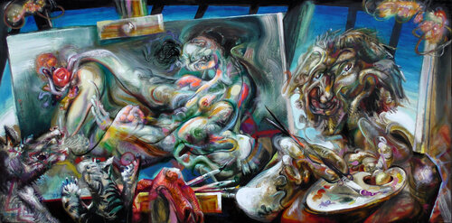 ,,The artist's studio,, de Sergei Chudjakow, Pintura a la venta en Singulart