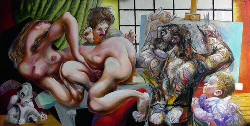 ,,The artist's studio,, van Sergei Chudjakow, Schilderij te koop op Singulart