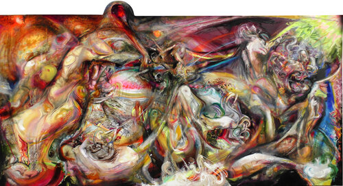 Two-sided painting. ,,Hell,,. (,,Paradise,, - side 2) di Sergei Chudjakow, Pittura in vendita su Singulart