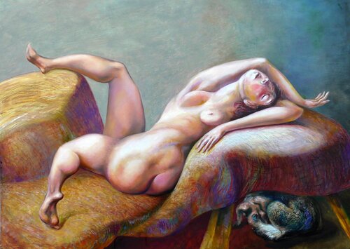 ,,Sleeping,, (reverse side - ,,PARADISE,,) von Sergei Chudjakow, Malerei kaufen auf Singulart