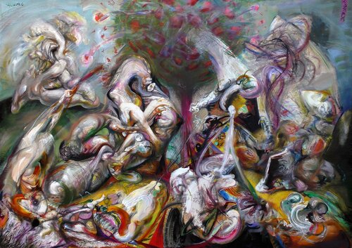 ,,Paradise,, (reverse side - ,,The sleeping girl,,) van Sergei Chudjakow, Schilderij te koop op Singulart