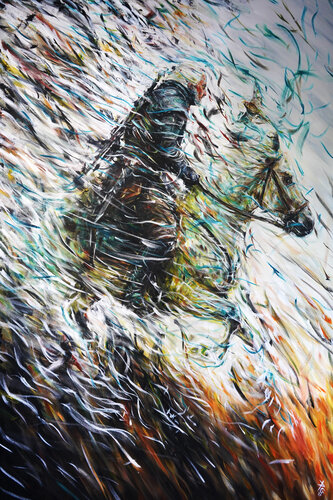 Wolf and Swallow by Peter Gray, 회화 for Sale on Singulart