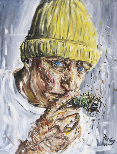 One Big Joint - Woody Harrelson by Peter Gray, 회화 for Sale on Singulart