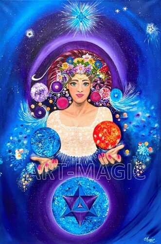 DEESSE DES ELEMENTS von Ghislaine CHARTIER, Malerei kaufen auf Singulart