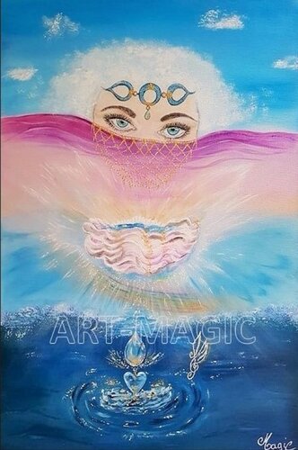 DEESSE DE L'EAU DOREE von Ghislaine CHARTIER, Malerei kaufen auf Singulart