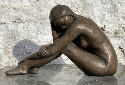 Wood Nymph Bronze Resin Sculpture by Christine Baxter van Christine A Baxter, Beeldhouwwerk te koop op Singulart