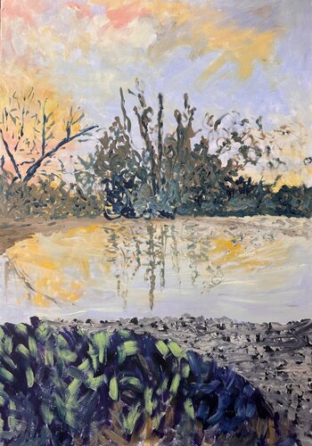 Vision automnale (Pierrefonds) sur Papier A1 Aquapad Clairefontaine by Lemonnier Frederic, Work on Paper for Sale on Singulart