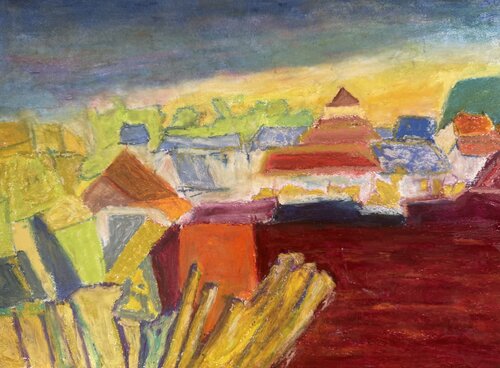 Vision margnotine (août 2025) (Bâton d’huile sur papier A3, Aquapad (Clairefontaine) par Lemonnier Frederic, Œuvre sur papier en vente sur Singulart