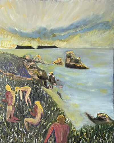 Un après-midi en Bretagne (octobre 2023) Huile sur toile (80×100) di Lemonnier Frederic, Pittura in vendita su Singulart