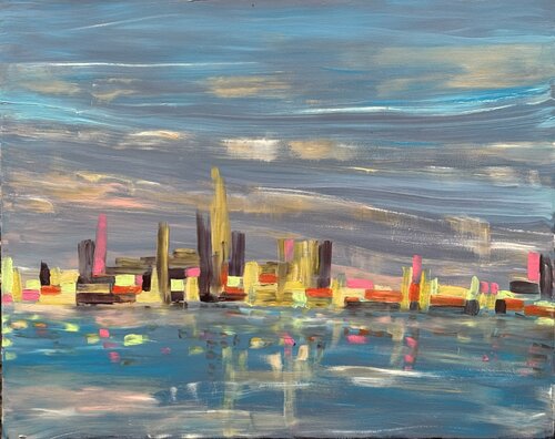 CITY 3 (novembre 2024, Huile & acrylique sur toile (100x80x4) by Lemonnier Frederic, Painting for Sale on Singulart