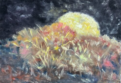 In the night (1er janvier 2024) Gesso noir et blanc, chalking & huile sur toile (116×81) di Lemonnier Frederic, Pittura in vendita su Singulart