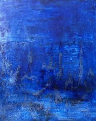 Cimetière marin (décembre 2025) Techniques mixtes (acrylique, gesso noir et blanc, sable, huile et spray or) by Lemonnier Frederic, Painting for Sale on Singulart