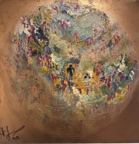 Rotondité sublimée (Sept 2021) Techniques mixtes sur toile 3D (70×70) di Lemonnier Frederic, Pittura in vendita su Singulart