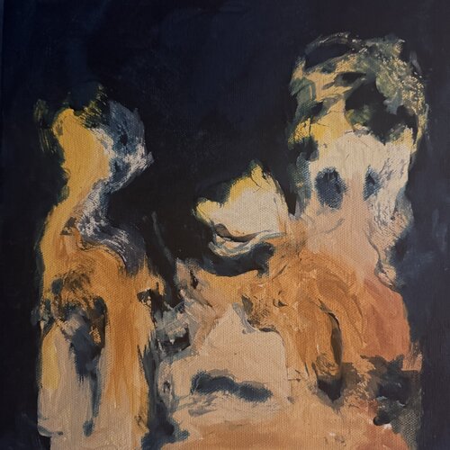 Blue NOUN : Radiographie 8 (SEPT 2021) Techniques mixtes sur toile (30X30cm) di Lemonnier Frederic, Pittura in vendita su Singulart