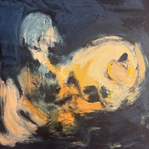 Blue NOUN : Radiographie 5 (SEPT 2021) Techniques mixtes sur toile (30X30cm) di Lemonnier Frederic, Pittura in vendita su Singulart