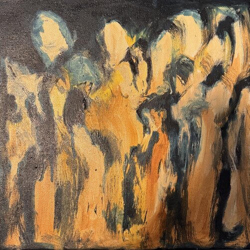 Blue NOUN : Radiographie 9 (SEPT 2021) Techniques mixtes sur toile (30X30cm) di Lemonnier Frederic, Pittura in vendita su Singulart