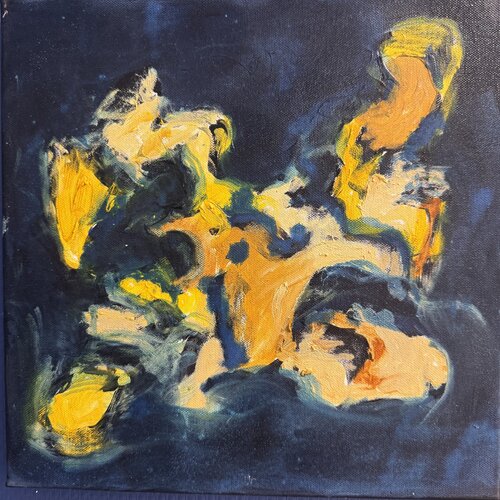 Blue NOUN : Radiographie 2 (SEPT 2021) Techniques mixtes sur toile (30X30cm) di Lemonnier Frederic, Pittura in vendita su Singulart