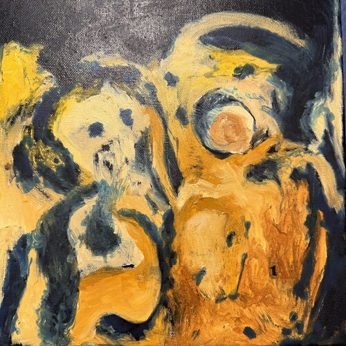 Blue NOUN : Radiographie 7 (SEPT 2021) Techniques mixtes sur toile (30X30cm) by Lemonnier Frederic, Painting for Sale on Singulart