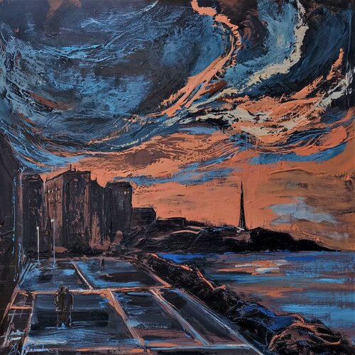 Paseantes del ocaso von Lola Saavedra, Malerei kaufen auf Singulart