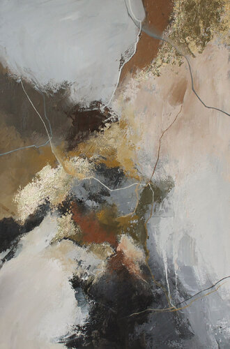 " Rime 2 " Abstract  acrylic gray brown art di Yana Sagan, Pittura in vendita su Singulart