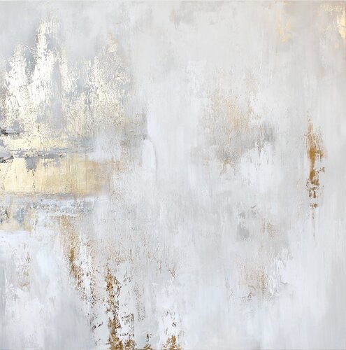 " Cascade 6 " Gold white abstract acrylic art von Yana Sagan, Malerei kaufen auf Singulart