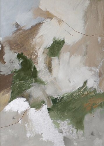 " Green Velor " Sage green gray abstract acrylic art par Yana Sagan, Peinture en vente sur Singulart