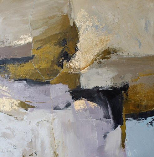 " Cape " Abstract acrylic licak beige brown art di Yana Sagan, Pittura in vendita su Singulart