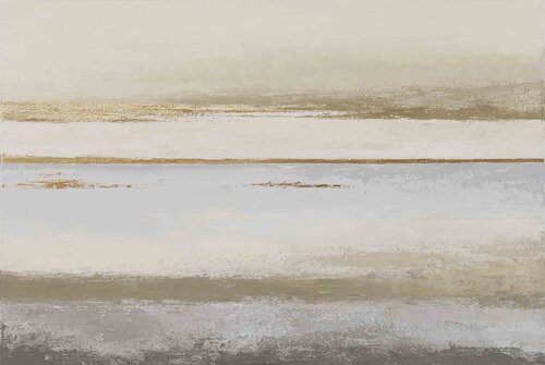 " Horizon 2 " Abstract acrylic beige light blue art de Yana Sagan, Pintura a la venta en Singulart