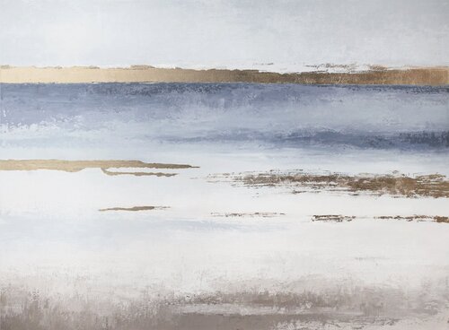 " Horizon " Blue gold abstract acrylic art von Yana Sagan, Malerei kaufen auf Singulart