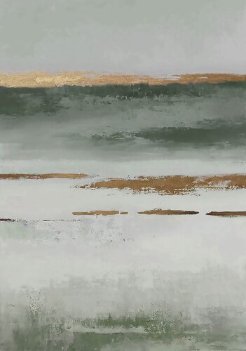 " Olive Placidity 2 "  Sage green abstract aclylic nature art van Yana Sagan, Schilderij te koop op Singulart