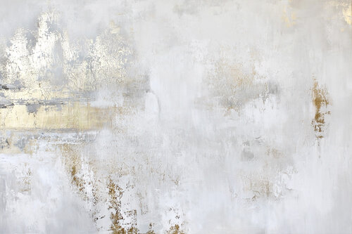 " Cascade 9 " White and gold acrylic abstract art di Yana Sagan, Pittura in vendita su Singulart