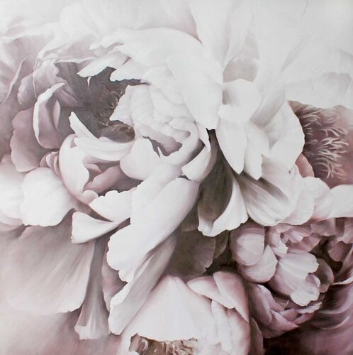 " Burgundy peonies "  Purple flower oil art van Yana Sagan, Schilderij te koop op Singulart