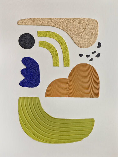 " Bay 5 " Green blue abstract acrylic high textured art van Yana Sagan, Schilderij te koop op Singulart