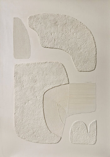 " Bay 2 " Beige abstract acrylic high textured art van Yana Sagan, Schilderij te koop op Singulart