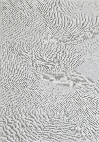 " Fluency 3 " high textured acrylic white abstract wall art by Yana Sagan, 油畫 for Sale on Singulart