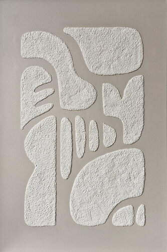 " Rye 3 " Gray white abstract acrylic high textured art van Yana Sagan, Schilderij te koop op Singulart