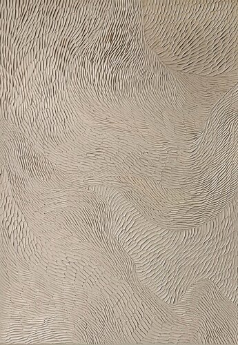 " Fluency 5 " High textured abstract beige acrylic canvas art de Yana Sagan, Pintura a la venta en Singulart