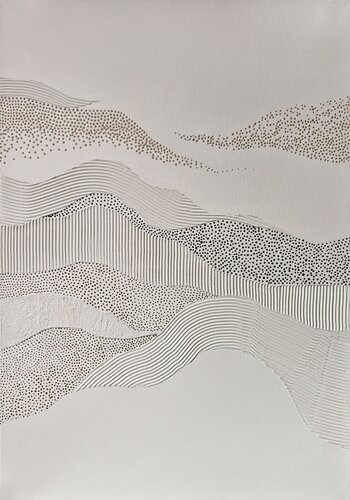 " Fluency 6 " High textured abstract gray white acrylic art by Yana Sagan, 회화 for Sale on Singulart